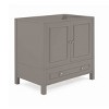 36" Williamsburg Vanity Cabinet Gray - Alaterre Furniture: Wood Frame, 1 Shelf, Universal Storage, 34.5" Depth - 2 of 4