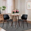 coucheta Dining Chairs Set of 6 - Mid Century Modern Upholstered Retro PU Leather Chairs with Walnut Bentwood Back, for Dining Room, Kitchen, Black - 3 of 4