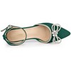 Allegra K Women's Rhinestones Bow Ankle Buckle Strap Stiletto Heel Pumps - 4 of 4
