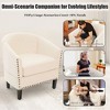 MOONMISS Faux Leather Accent Chair, Barrel Club Chair Upholstered Armchair for Living Room, Comfy Modern Arm Chair Bedroom Reading Seat - 3 of 4