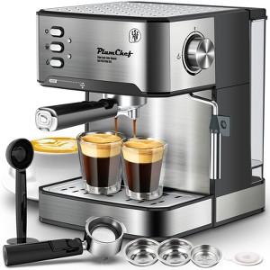 ELJGET 20 Bar Espresso Machine Silver, Pressure Display, Milk Frother, Removable Water Tank - 1 of 4