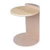 JONATHAN Y Evelyn 20" Contemporary Natural Marble/Metal Handmade C-Shaped End Table - 2 of 4