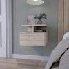 FM Furniture,Augusta Floating Nightstand with 2-Tier Shelf and 1-Drawer - 4 of 4