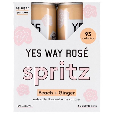 Yes Way Rosé Peach + Ginger Wine Spritz - 4pk/250ml Cans