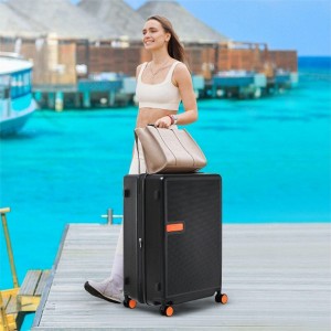 Contrast Color Hardshell Luggage 24inch Expandable Spinner Suitcase with TSA Lock Lightweight - 1 of 4