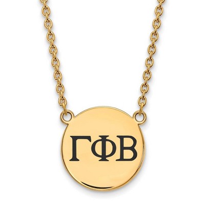 Black Bow Jewelry 14k Yellow Gold Plated Sterling Silver Gamma Phi Beta Greek Life Necklace 18 Inch