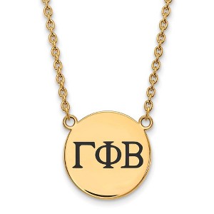 Black Bow Jewelry 14k Yellow Gold Plated Sterling Silver Gamma Phi Beta Greek Life Necklace 18 Inch - 1 of 4