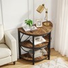 MAYEERTY Half-Round End Table, 3-Tier Narrow Side Table with Metal Frame - 2 of 4
