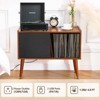 Record Player Stand, Vinyl Storage Stand - LinTimes with Charging Station/2 USB Ports/2 Power Outlets, Holds 350 Albums for Living Room/Bedroom/Office - 2 of 4