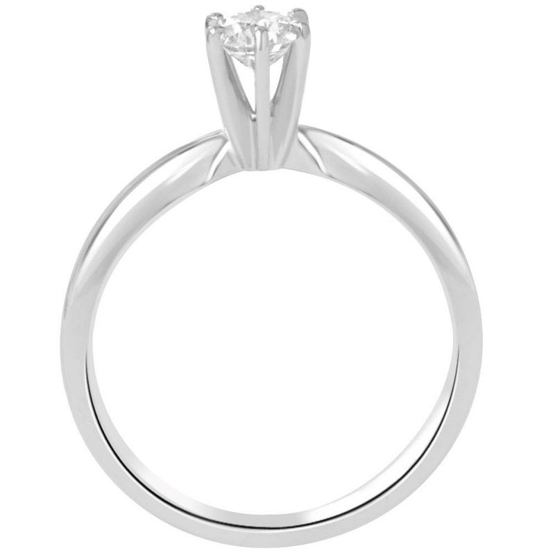 Pompeii3 1/3ct Round Diamond Solitaire Engagement Ring 14K White Gold Size 6 - Size 6, 2 of 4