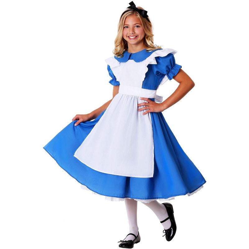 HalloweenCostumes.com Girls Alice in Wonderland Deluxe Costume Dress., 1 of 12