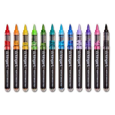 KINGART PRO Acrylic Paint Brush Pens 12 Colors