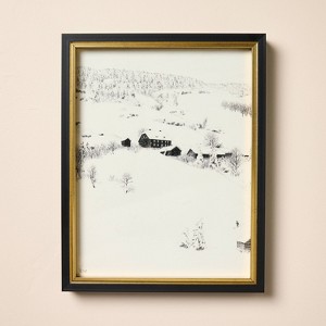 11"x14" Snowy Mountain Cabin Framed Wall Art - Hearth & Hand™ with Magnolia - 1 of 3