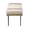 Simple Relax Fabric Upholstered Accent Bench in Beige and Black - 4 of 4