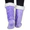 Women's Faux Shearling Lined Slipper Socks, Kid's Winter Indoor Home Non Skid Booties, Soft, Warm, Fluffy, Cozy, Fuzzy, Gifts - Catalonia - 2 of 4