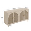 SKRAN Rattan Buffet Cabinet with Storage, Sideboard Cabinet with Solid Pine Legs, Accent Wood Cabinet for Dining Room, Kitchen - 3 of 4