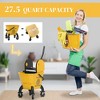 Mop Bucket with Wringer on Wheels for Floor Cleaning, 27.5 Quart Down Press Wringer with Handle and Mop - 4 of 4