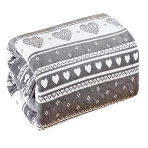 Heartfelt Valentine Micro Plush Blanket Gray - Queen 86 x 86 - 1 of 3