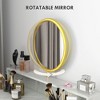 PAGED Vanity Desk Rustic Makeup Table with Mirror, 4 Storage Drawers for Living Room, Bedroom - 3 of 4