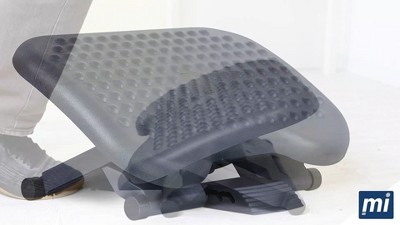 Ergonomic Adjustable Gray Plastic Under Desk Footrest