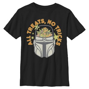 Boys Star Wars: The Mandalorian All Treats No Tricks Candy Basket T Shirt - 1 of 4