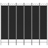 vidaXL 6-Panel Room Divider Black 94.5"x86.6" Fabric - 3 of 4