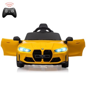 12V Kids Ride On Car，Licensed BMW M4, Electric Powered Vehicle Car, W/USB, Mp3, Bluetooth, Led Light,Parents Remote Control, 3 Speeds - 1 of 4