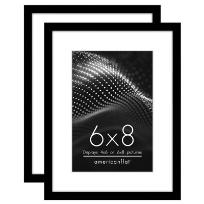 Americanflat Picture Frame with Mat - Modern Design, Shatter-Resistant Glass, Dual Sawtooth Hangers, Ideal for Home and Office Decor (2 Pack)