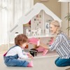 Infans Kids Wooden Dollhouse Semi-Opened DIY Playset w/ Simulated Rooms & Furniture - 4 of 4