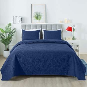 HYLEORY Quilt Set - Soft Lightweight Quilts Reversible Quilted Bedspreads 2 Piece (1 Quilt, 1 Pillow Sham)