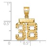 Black Bow Jewelry 14k Yellow Gold, Varsity Collection, Small D/C Pendant Number 38 - 2 of 3