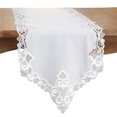 Saro Lifestyle Dining Table Runner With Lace Design : Target