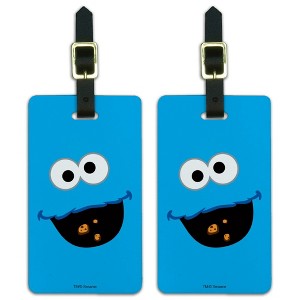 Sesame Street Cookie Monster Face Luggage ID Tags Set of 2 - 1 of 4