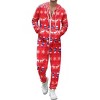 Ekouaer Christmas Onesie for Couples Zipper Hooded Adult Matching Onesie Pajamas with Pockets - 4 of 4