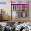 AZL1 Life Concept Garment Rack Industrial Pipe Wall Mounted with Durable Shelves Heavy Duty for Walk in Closet Wardrobe, Black, 45"*15"*5.47" - 4 of 4