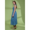 August Sky Women's Sleeveless Non-functional Self Tie Midi Dress - 3 of 4