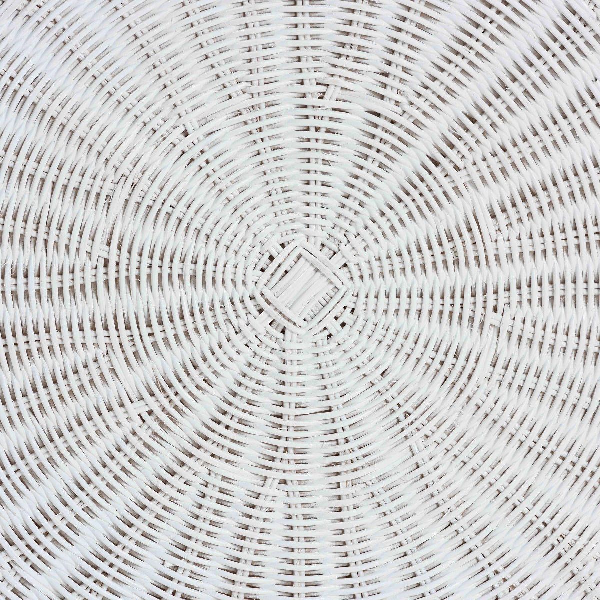 bali & pari Palm Bohemian Scalloped Rattan End Table White - thumbnail 6