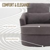 Swivel Accent Chair, Barrel Armchair With Metal Base, Upholstered 360° Swivel Chair - 4 of 4
