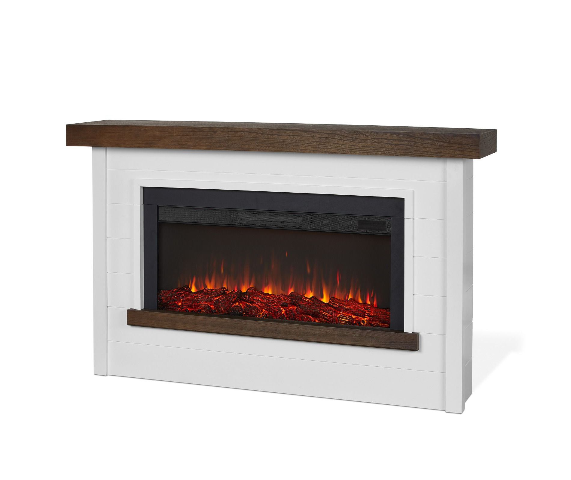 Bernice 67" Landscape Electric Fireplace in White by Real Flame