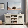 60" Large Modern TV Stand with Faux Stacked Stone Surround, Media Console Table with Spacious Storage Cabinet, TV Desk Storage Rack - 2 of 4
