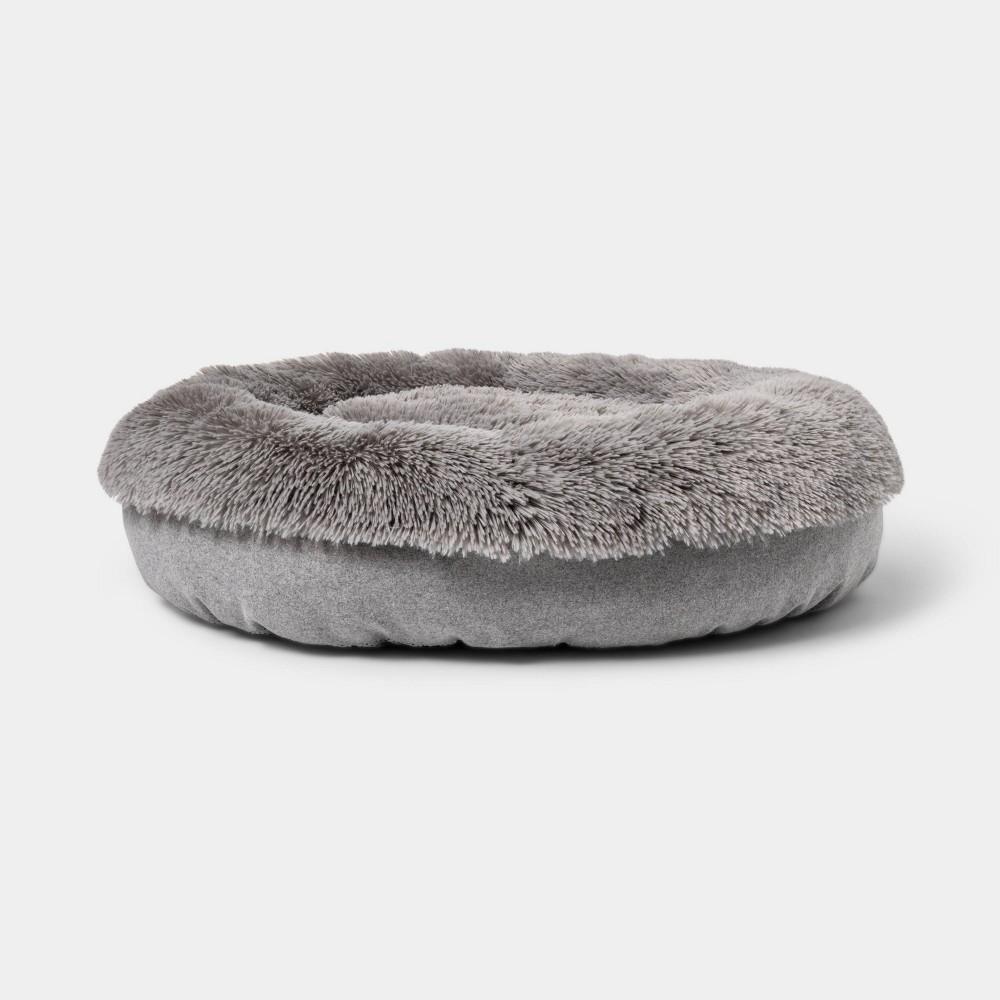 Super Plush Cuddler Round Dog Bed - L - Gray - Boots & Barkley™