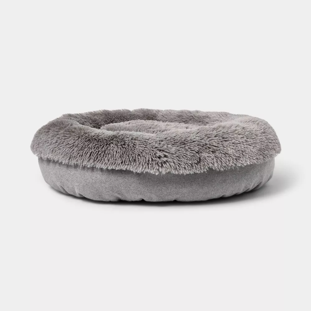 target.com | Super Plush Cuddler Round Dog Bed - Gray - Boots & Barkley™