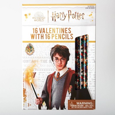 Harry Potter 16ct Valentine's Day Classroom Exchange Cards with Pencils - Paper Magic