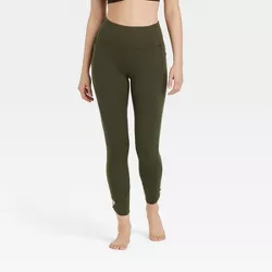 Women's Simplicity Twist High-Rise Leggings - All in Motion™ Olive Green M
