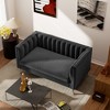 55 in. Wide Mid-Century Channel Tufted Velvet 2-Seater Sofa Couch Loveseat - Morden Fort - 2 of 4