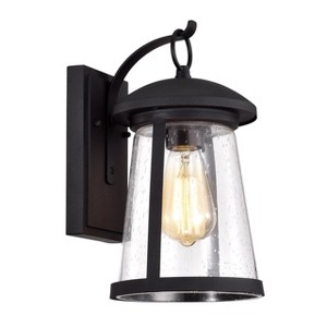 Chloe Lighting Freya Transitional 1 Light Textured Black Outdoor Wall Sconce 12" Height - 1 of 4