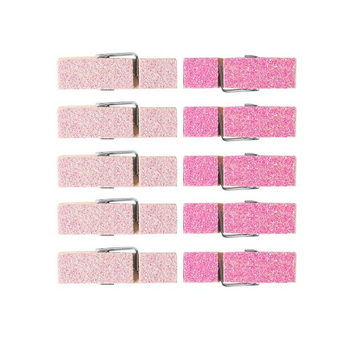 10ct Glitter Mini Clothes Pins Pink Spritz Target