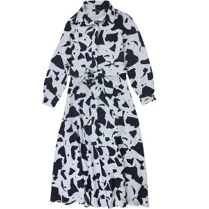 Alfani Womens Geometric Print Belted A-line Shirt Dress - 1 of 1