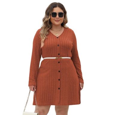 plus size striped bodycon dress V-neck Orange Beaded Bodycon Short Dress – PollyBoutique main image 1