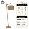 64" Boho Floor Lamp with Natural Wood Base and Handwoven Hemp Rope Shade, Standing Lamp for Living Room, Bedroom, Study, Office - 4 of 4